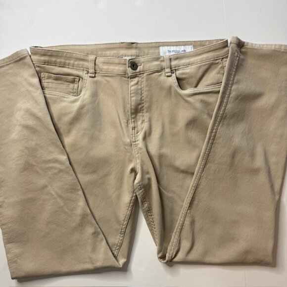 The Perfect Jean NYC Pants Mens 38x36 Khaki Denkhaki Twill Athletic Fit Stretch - Picture 6 of 8